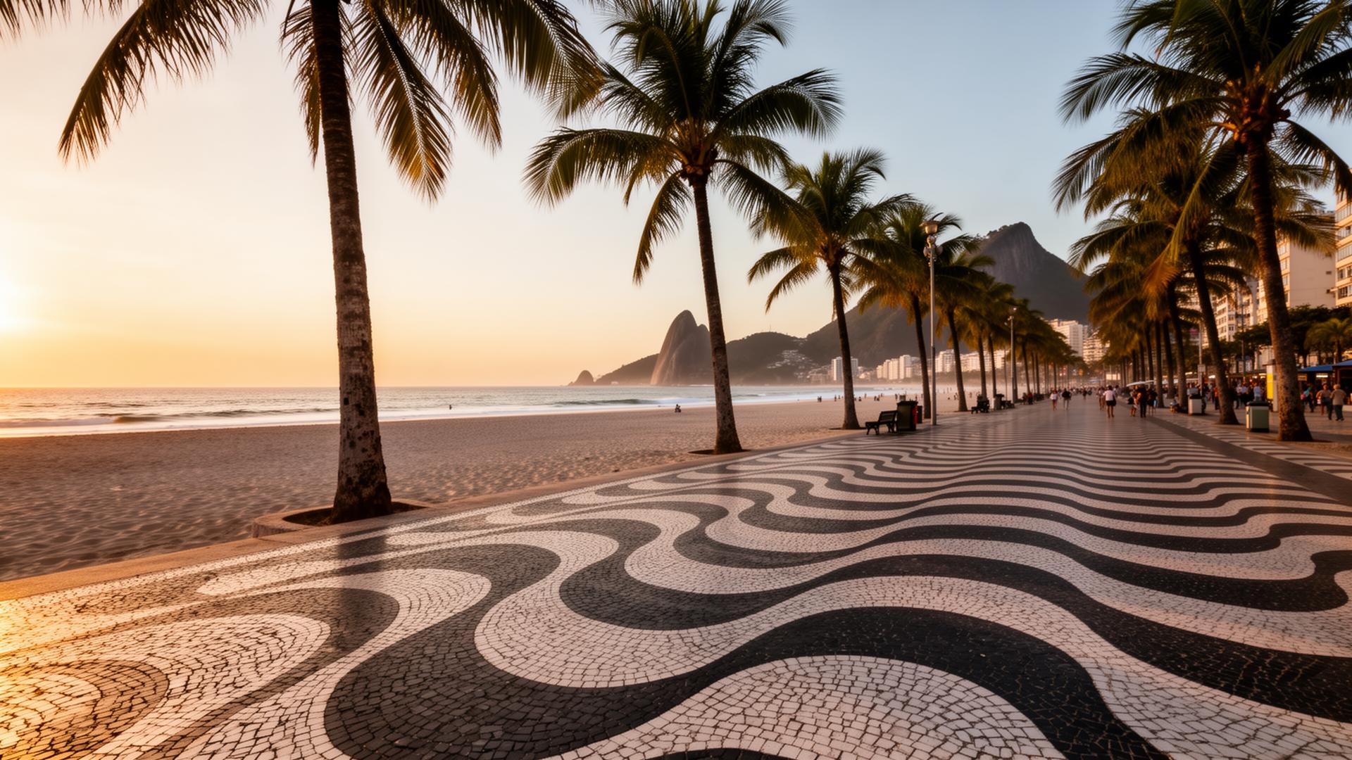 Orla do Rio de Janeiro ao pôr do sol